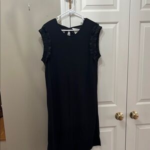 Tory Burch Black Sleeveless V-Neck Sheath Dress